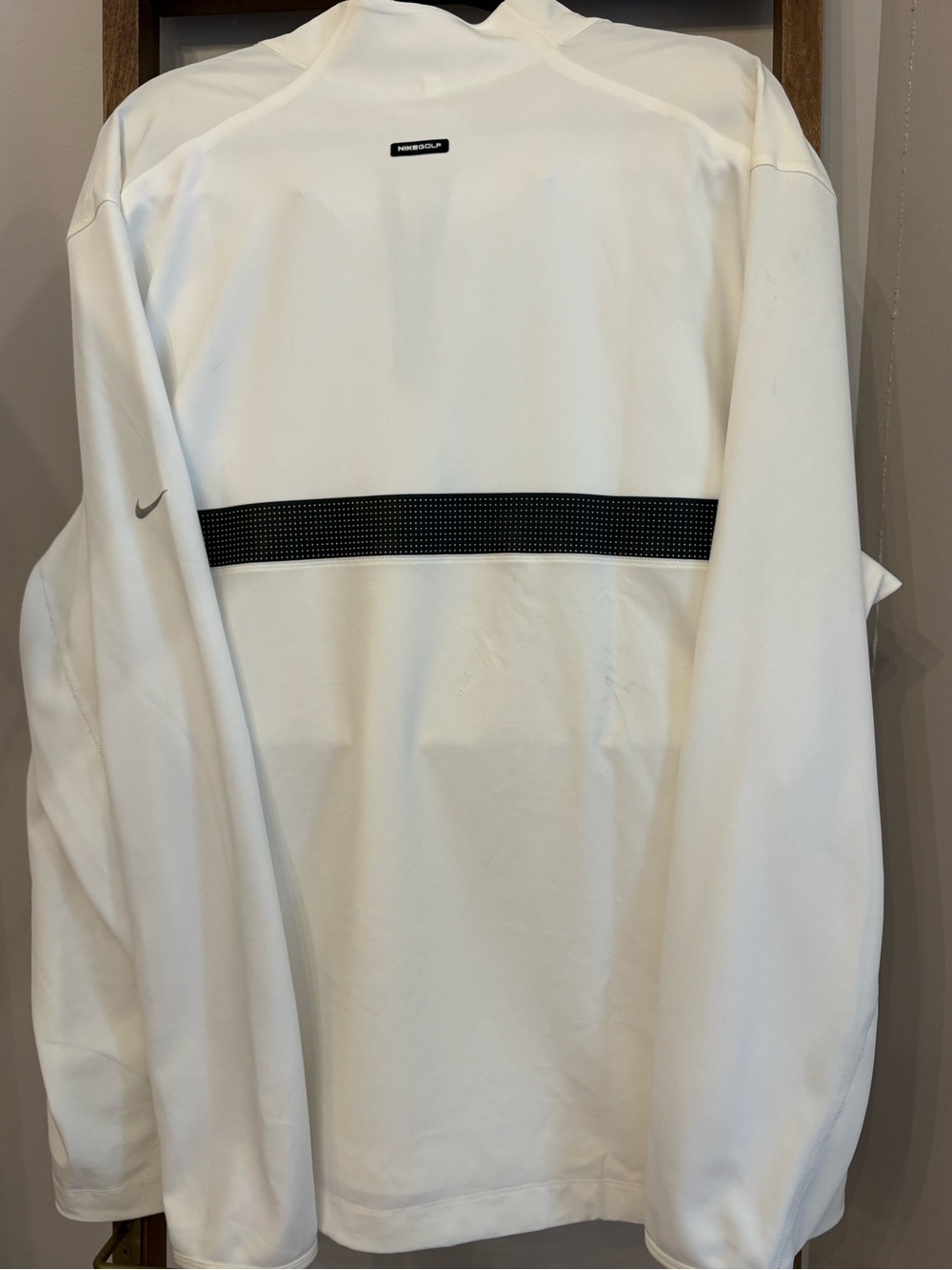 Nike White Long-Sleeve Quarter-Zip Pullover with Black Trim - Picture 5 of 6